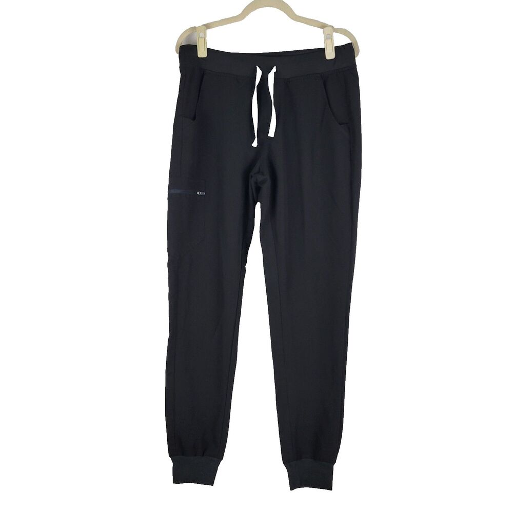 Figs Scrub Pants Joggers Women's Size Medium Black Pockets Drawstring